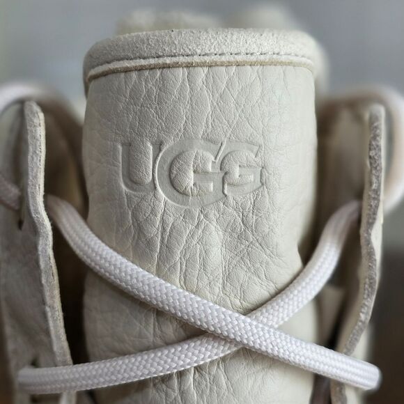 UGG Neumel High Weather Hybrid Birch White Pepper Leather Boots Women's 8 New LE - Picture 8 of 14